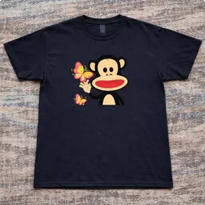 Cute Monkey Graphic Baby Tee – Cartoon Y2K Style Top