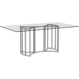 Sophia Chrome & Glass Silver Rectangular Dining Table