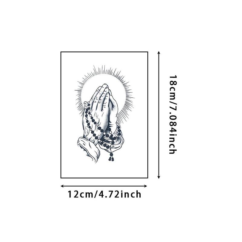 Angel & Lion & Cross & Flower Pattern Temporary Tattoo Sticker, 6 Counts/set Waterproof Long Lasting Fake Tattoo Sticker for Gift, Body Fake Tattoos, Body Art Sticker for Adults