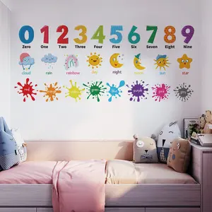 Baby Early Education Wall Stickers, Enlightenment Small Cartoon English Numbers, Kindergarten Classroom Decoration, Decorative Wall Sticker, Wall Decal