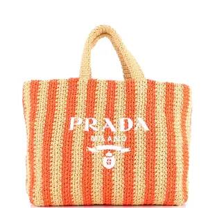 Pre-owned PRADA Raffia Tote Bags REBAG Logo Tote Large by Rebag