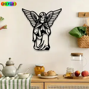 1pc Kneeling Angel Metal Wall Art, Praying Angel wall Scupltures Mural, Intricate Craftsmanship, Artistic Metalwork, Perfect for Christmas, Wedding Decor, Perfect for Living Room Bedroom Church Decor, Ideal Gift for Spiritual Decor Enthusiasts.