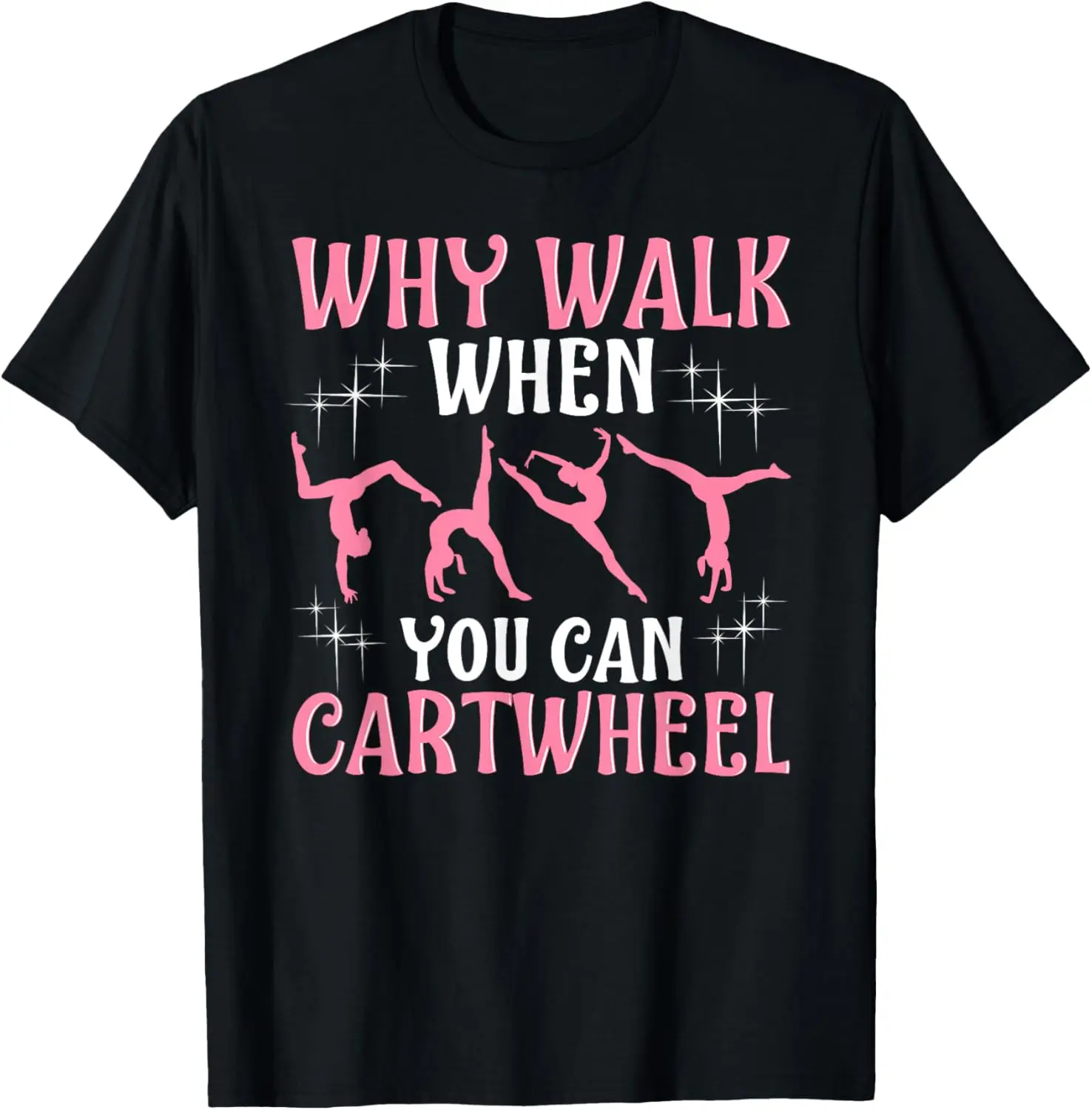 ' Cool Cartwheel Gymnastics T-Shirt - Black, Classic Fit, Short Sleeve, Cotton-
