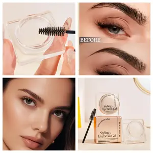 Wild Brow Gel, 3D Sculpting Gel, Smooth Transparent Jelly, Colorless Cooling Eyebrow Wax, Long-Lasting Waterproof Sweatproof, Eyebrow Gel Makeup