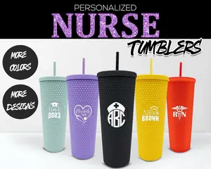 Personalized Nurse Tumbler | Nurse Gift | NICU CNA Registered Nurse | Pediatric Nurse | Graduation Gift | Studded Custom Tumbler