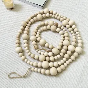 CozyRepublic| 7ft Wood Bead Garland , Perfect Bohomian Farmhouse Decor,Christmas Gift #homedecorideas #diydecor