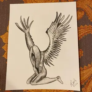 Angel 8 x 10 charcoal