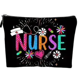 Nurse Makeup Pouch Purse Compact Design for Convenient Storage of Makeup and Accessories Vintage Vanity Bag Travel Cosmetic Bags Zip