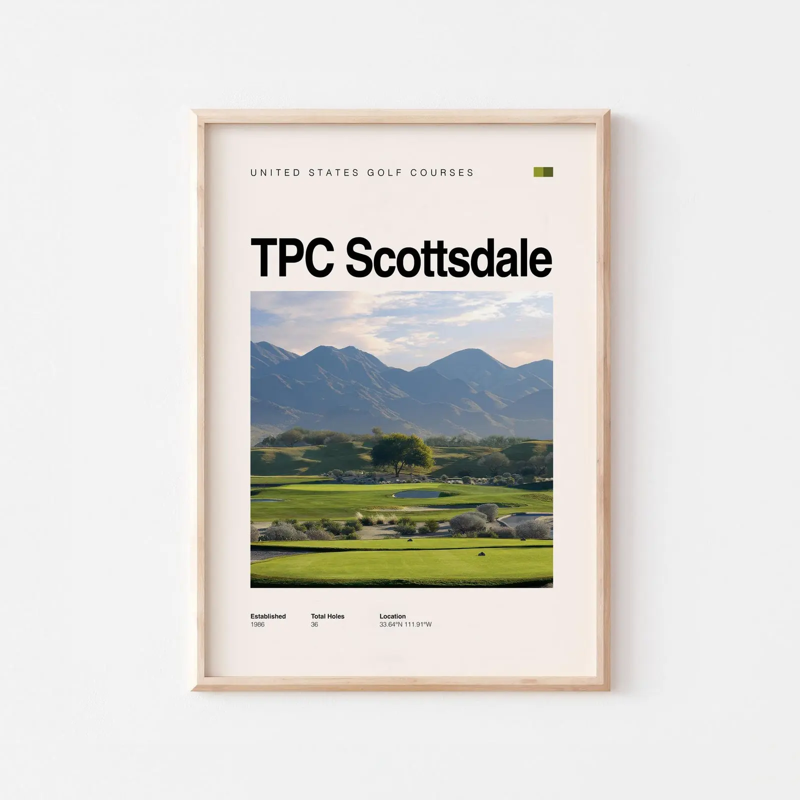 Scottsdale Golf Poster | Arizona-Inspired Golf Wall Art | Unframed Artistic Decor