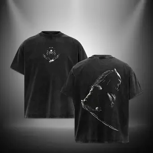 Predator v3 Edition Double Printed Oversize Lightweight Acid Washed Tee TV series Vintage Graphic Design Top Cotton Comic Movie Classic Streetwear T-Shirt Clothes Menswear Womenswear.