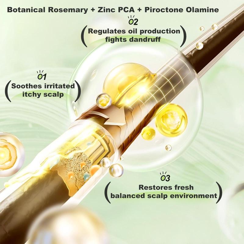 Tgideas Hair Nourishment Shampoo - Oil Balance & Scalp Refresh, Rosemary Zinc PCA Amino Acid Hydrolyzed Protein Gentle Cleanser Conditioner 250ML Smoother Shine