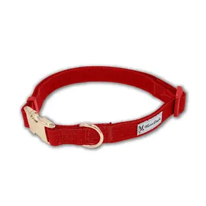 Red Fabric Dog Collar - Comfortable and Durable - Multiple Sizes