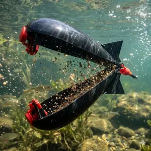 Remote Bottom Feeder Bait Dispenser for Lakes & Rivers | Multi-Size Casting Drift Float Feeder | Automated Pellet Spread Fishing Rod Stand Accessories