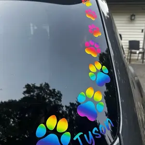 Dog paw print car decals :  pack of ten