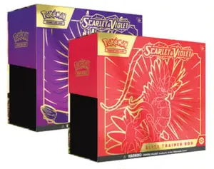 Pokémon TCG ETB: Scarlet & Violet Elite Trainer Box - Miraidon or Koraidon, 9 Booster Packs, 65 Promo Cards, 45 Energy Cards, 6 Dice & 1 Coin-Flipping Die