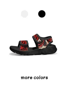 1 Pair Spider-Man Print Kids Sandals, Adjustable Velcro Non-Slip Summer Shoes, Red & Black Hero Design, for Boys' Daily & Outdoor Play