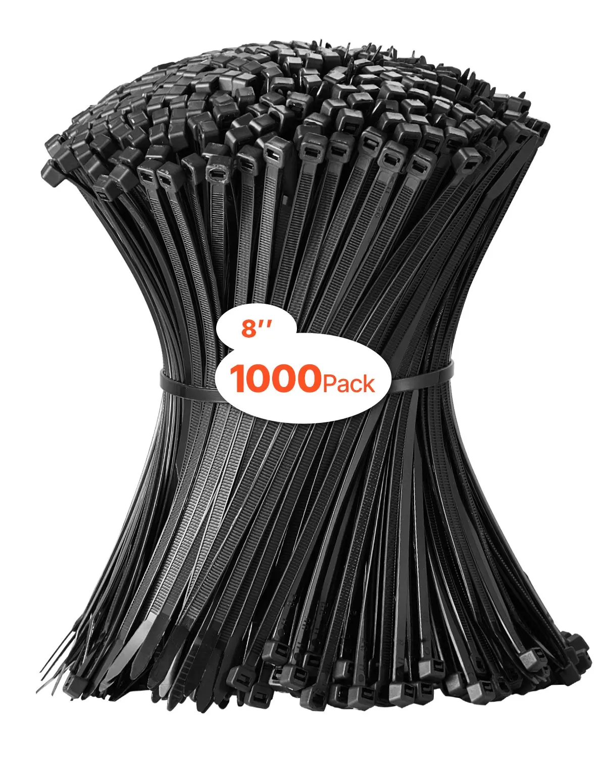 【Summerfinds】1000 Pack Cable Zip Ties 8-inch Cable Wire Ties & 45LBS High Tensile Strength