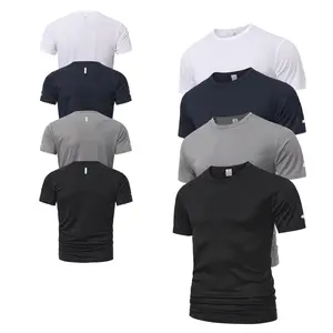 4-pack men’s solid-color crew neck short-sleeve T-shirts; regular casual crew neck T-shirts for everyday wear; men’s tops; athletic tops