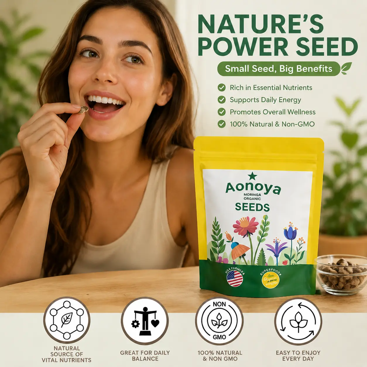 Heirloom Moringa Seeds |100PCS Easy to Grow