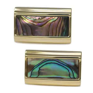MENDEPOT Gold Plated Abalone Cufflinks Men Luxury Stone Cufflinks Wedding Birthday Gift