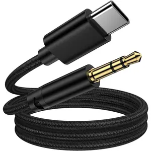 USB C to 3.5mm Audio Jack  for  Galaxy A17/A16/A36/A56/A26/S25 Egde/S24 Ultra/S23/S22/S21 3FT Type C to Headphone Adapter Braided Aux  Stereo Cord for  17 16 Pro Max/16e