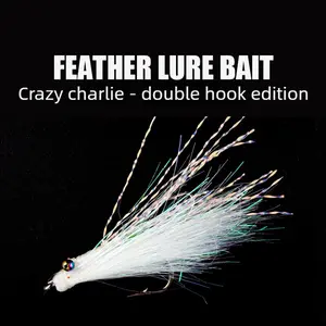 Micro Double Hook Ice Silk Crazy Charlie Fly Lure Casting Aid for Bass Perch Fishing