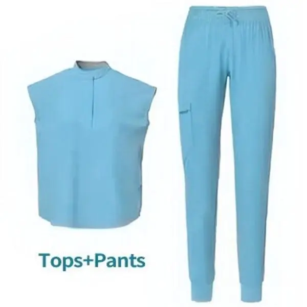 Proper Fits Women's Sleeveless Scrub Set Modern Medical Uniform with Jogger Pants Fashionable Workwear for Healthcare Professionals Tops+Pants