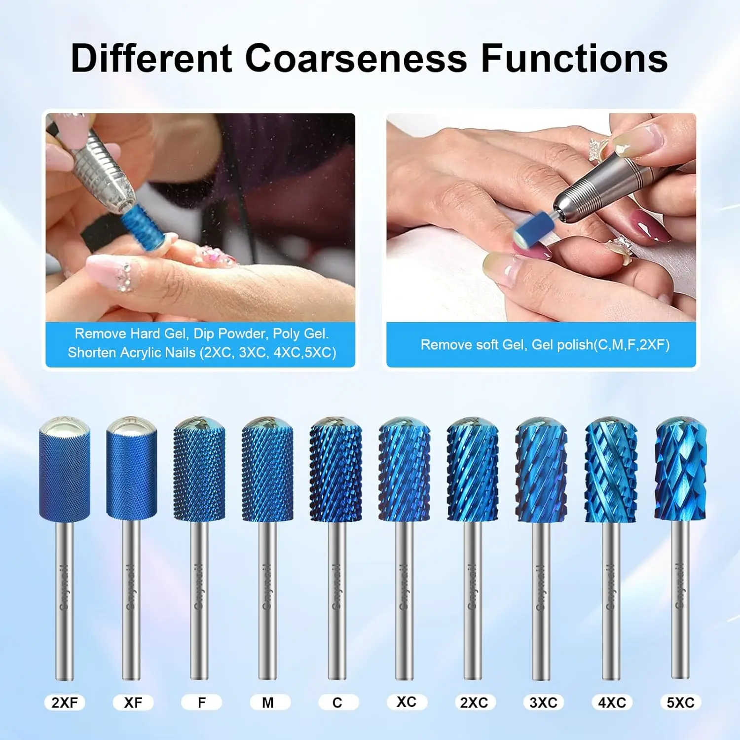 3/32" Large Barrel Smooth Round Top Tungsten Carbide Nail Drill Bit Safety Bit for Gel & Acrylic Removal, 2-Way Rotating Efile Tip, Salon Electric File Accessory 4XC Grit Blue 3/32" Large Barrel Smooth Round Top Tungsten Carbide Nail Drill Bit Safety Bit for Gel & Acrylic Removal, 2-Way Rotating Efile Tip, Salon Electric File Accessory 4XC Grit Blue