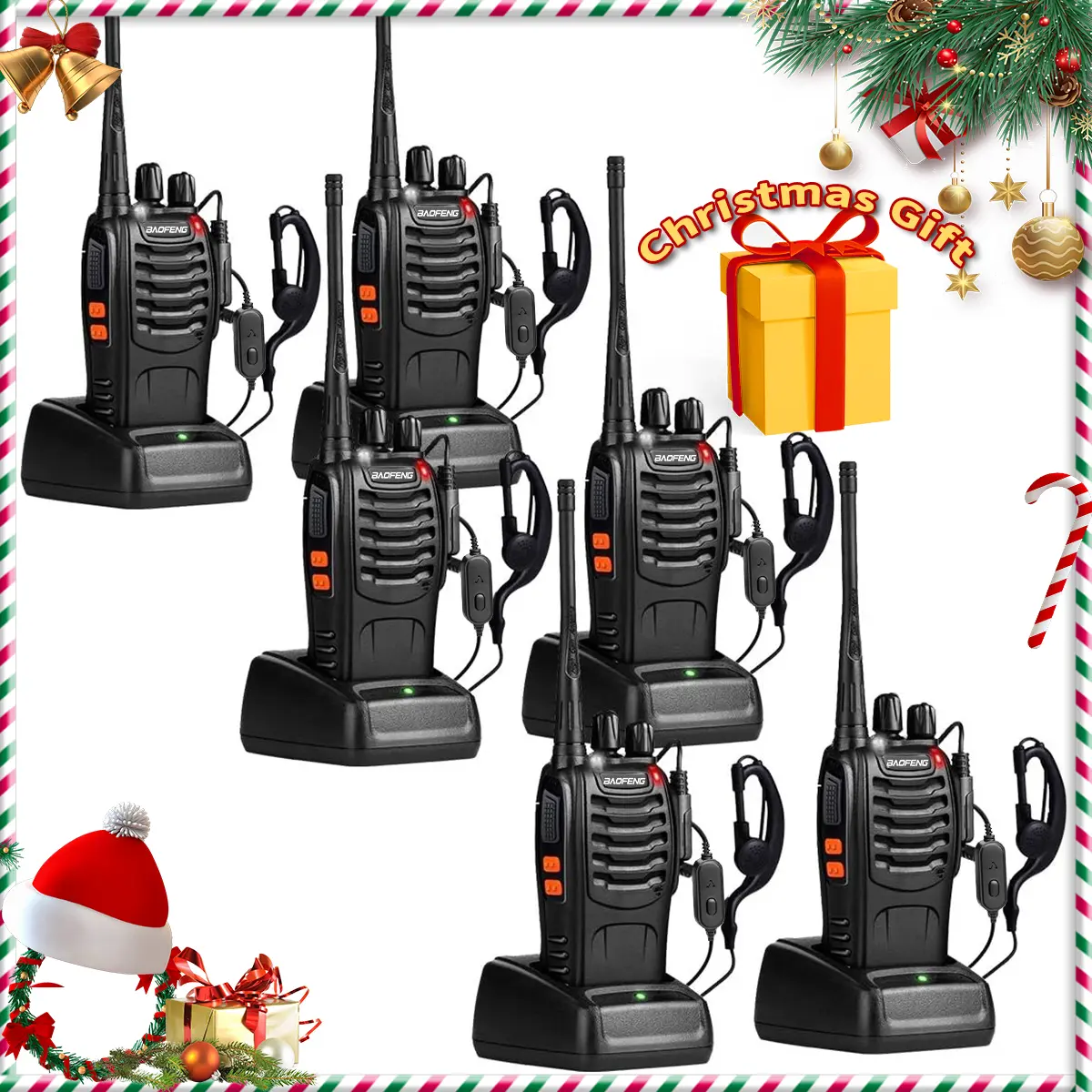 2/4/6 PCS Baofeng BF 888S UHF 400-470MHz Walkie Talkie Set Long Range Wireless Copy Frequency Portable 2 Way Radio For Outdoor Camping