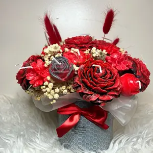 Flower Bouquet Candle - Soy Wax Blend with Home Fragrance Oil Scented - Decor luxurious candles decorative candle Ornaments