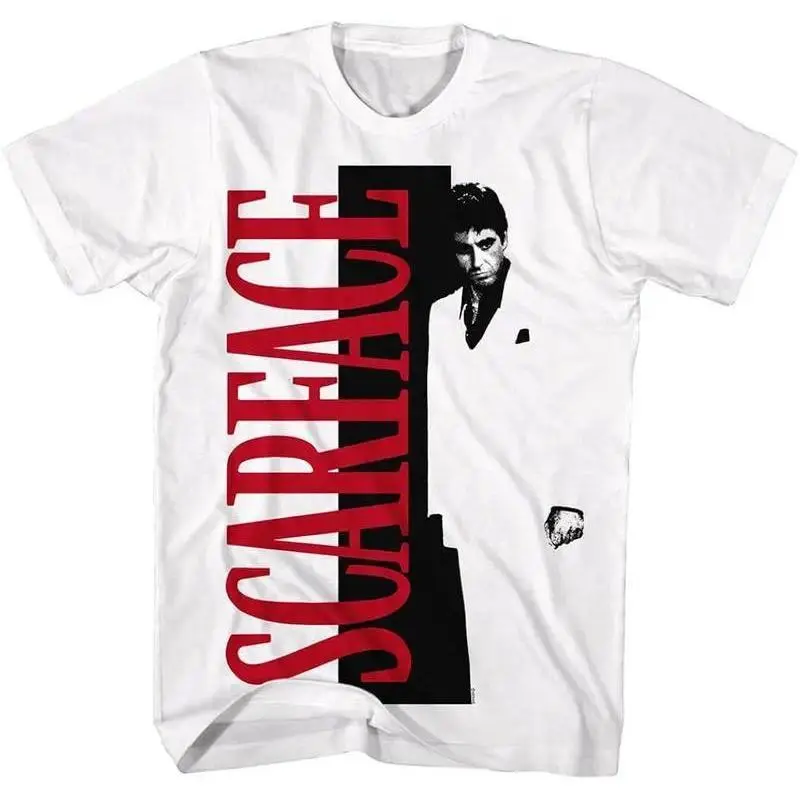Women's Retro Scarface Graphic Tshirt - Casual Streetwear Shortsleeve Top, All-Seasons Unisex Gift Option, Round Neck, Retro Print, Minimalist, Crew Neck, Polyester