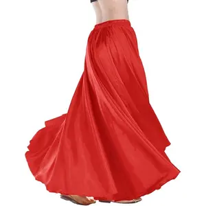 Women's Satin Full Circle Swing Halloween Belly Dance Tribal Skirt