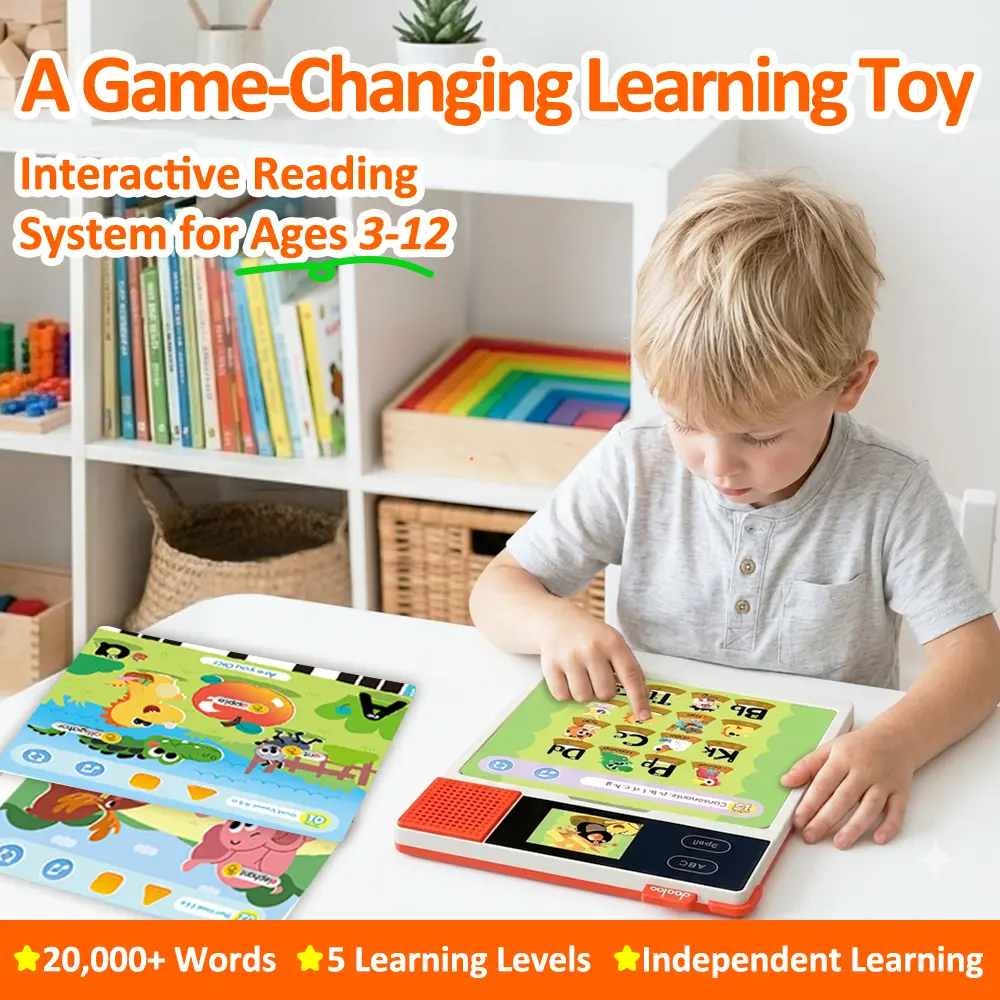 【59%OFF for a limited time】Dooloo Phonics Learning Toy for Kids Ages 3-12, Interactive Talking Toy with Learning Cards, Letter Sounds and Preschool Reading Practice