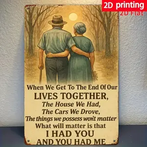 Romantic "I Had You" Elderly Couple Vintage Metal Sign - 8x12 Inch Sentimental Wall Decor, Perfect Gift for Spouses & Anniversaries