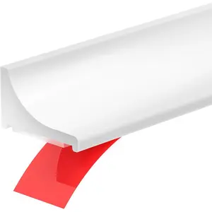 98Inch Shower Threshold Water Dam, Self-Adhesive  Shower Barrier Water Stopper Shower Door Bottom Seal Strip Shower Splash Guard for Bathroom Kitchen Bathtub