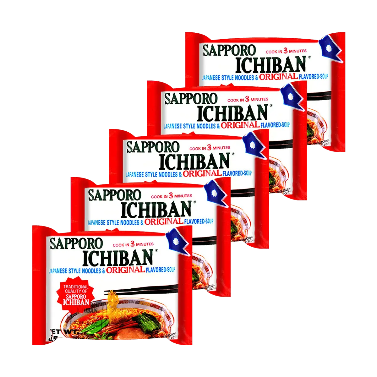 SANYO FOODS 【Value Pack】SAPPORO ICHIBAN Instant Japanese Ramen Original Flavor 100g*5