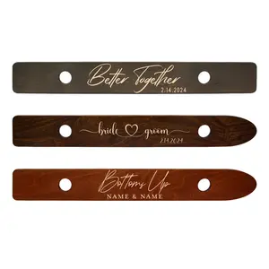 Custom Laser-Engraved 2-Person Wood Shot Ski with Glass Shots, Multi-Design Home Decor Plaque