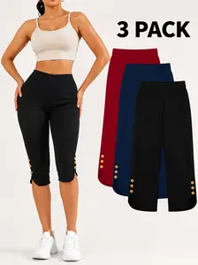 Women's High-Waisted Yoga Capri Leggings – Butt Lifting, 4-Way Stretch, Soft & Non-See-Through Workout Pants for Fitness, Everyday Wear & Summer