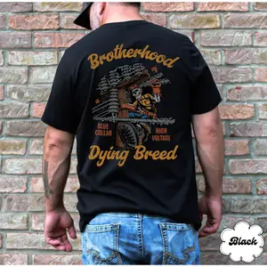 Lineman Shirt for Men| Proud Blue Collar Lineman Tee| Utility Worker Workwear Graphic T-Shirt| Perfect Father’s Day GiftNot all heroes wear capes.Some climb poles.