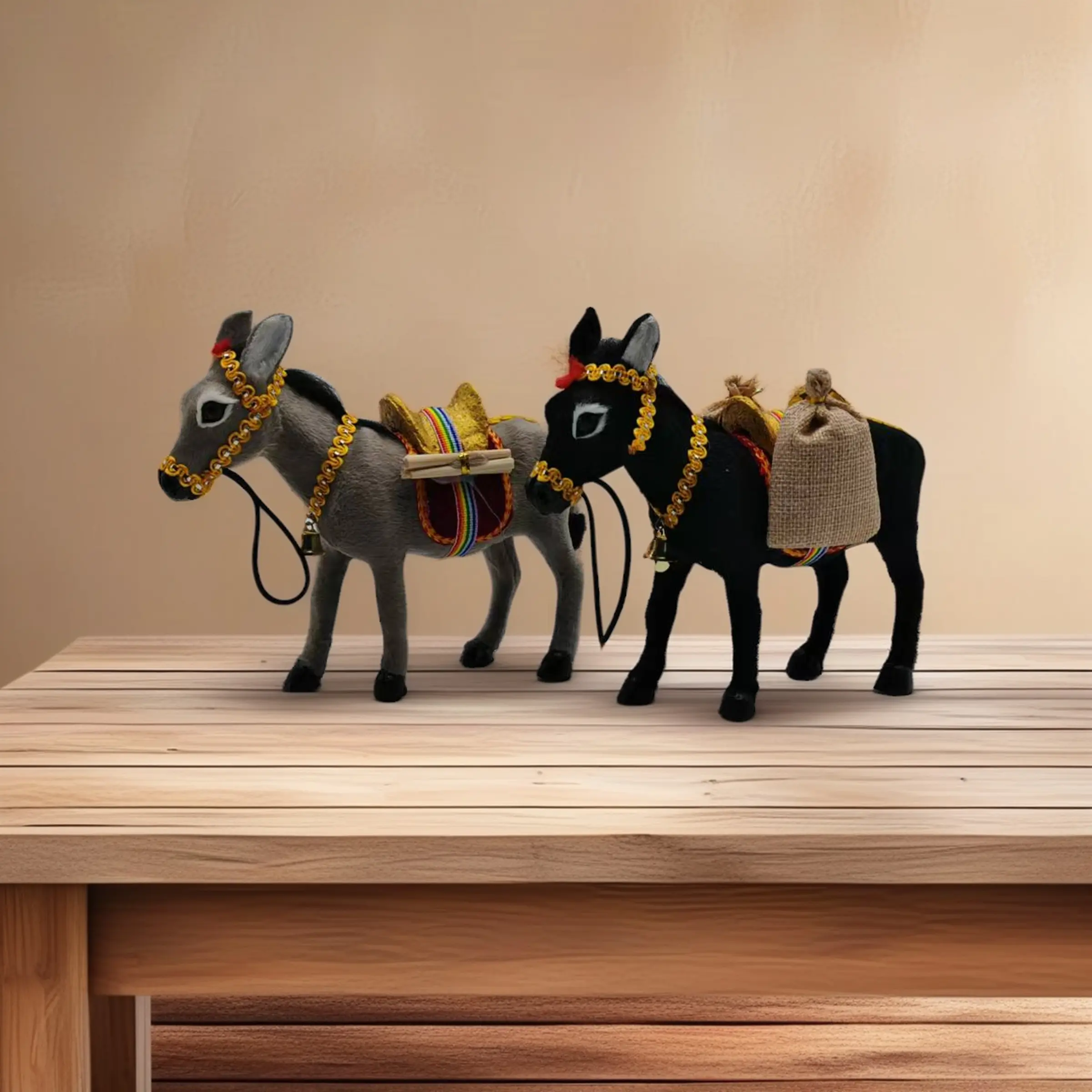 Handmade Cute and Donkey Figurine, Decorative Donkey for Office Desk, Living Room, Entryway, Holiday Party Decoration