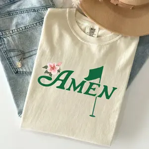 2026 Golf Amen T Shirt – Azalea Pink Golf Graphic Tee, Funny Golf Par Shirt, Birthday Gift For Golf Lovers, Women Golf Outfit, Unisex Casual Graphic T-Shirts