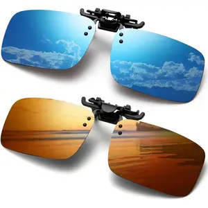 Polarized Clip-on Sunglasses Anti-Glare Driving Glasses for Prescription Glasses
