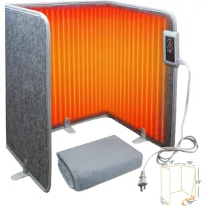 Foldable  Warmer With Soft Blanket, Under Desk  Foot  Heater 235W, Small Personal Space Heater, Overheat Safe Protection, Timer, Quiet, Easy Setup, for Home Office