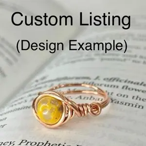 *Custom Ring* Choose your own Stone Genuine Copper Wire Ring Handmade Protective Stone Crystal Jewelry Energy Healing Emotional Balance Laughter Stone