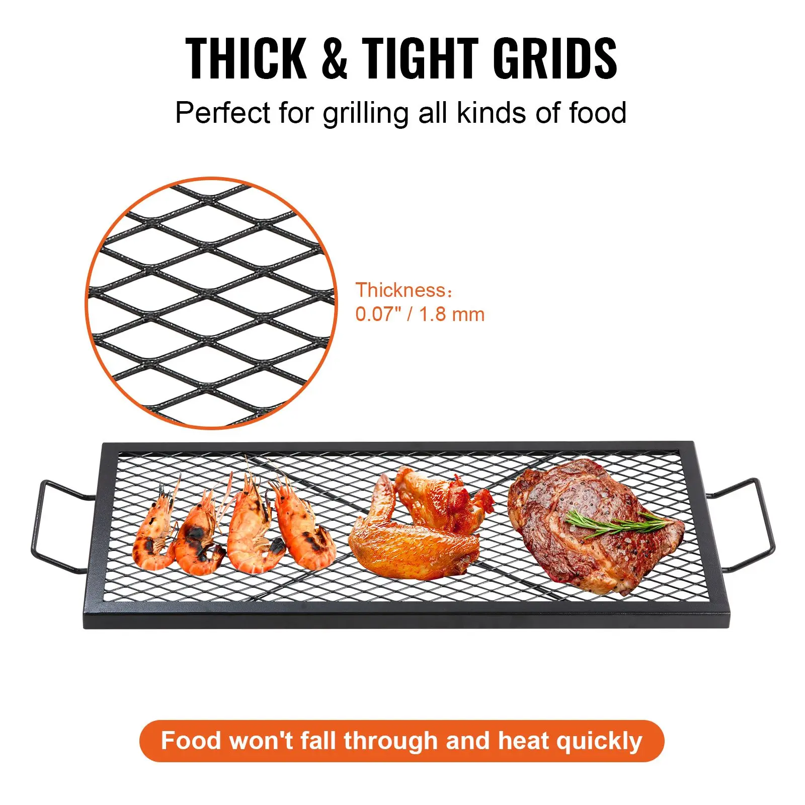 32 x 15-Inch Black X-Marks Fire Pit Grill Grate, Durable Heavy-Duty Steel Rectangle Open Flame Grill Grid with Handle & Support Wires, Easy Transportation Camp Kitchen Cookware for Outdoor Gatherings, 32 X 15 Inches