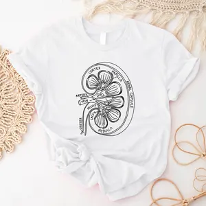 Kidney Anatomy T-shirt, Medical Student Shirt, Dialysis Nurse Tee, Kidney Transplant Surgery T-shirt, Doctor Cute Gift, Kidney Disease Awareness Shirt