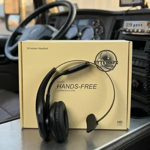 Bytewave shop Trucker Bluetooth Headset, Wireless with Mic,Bluetooth Headset with ENC Dual Noise Cancelling Microphone & Mute Button, 55Hrs Working Time PC Headset for Cell Phones, Computer, Truck Driver Audio Headphone