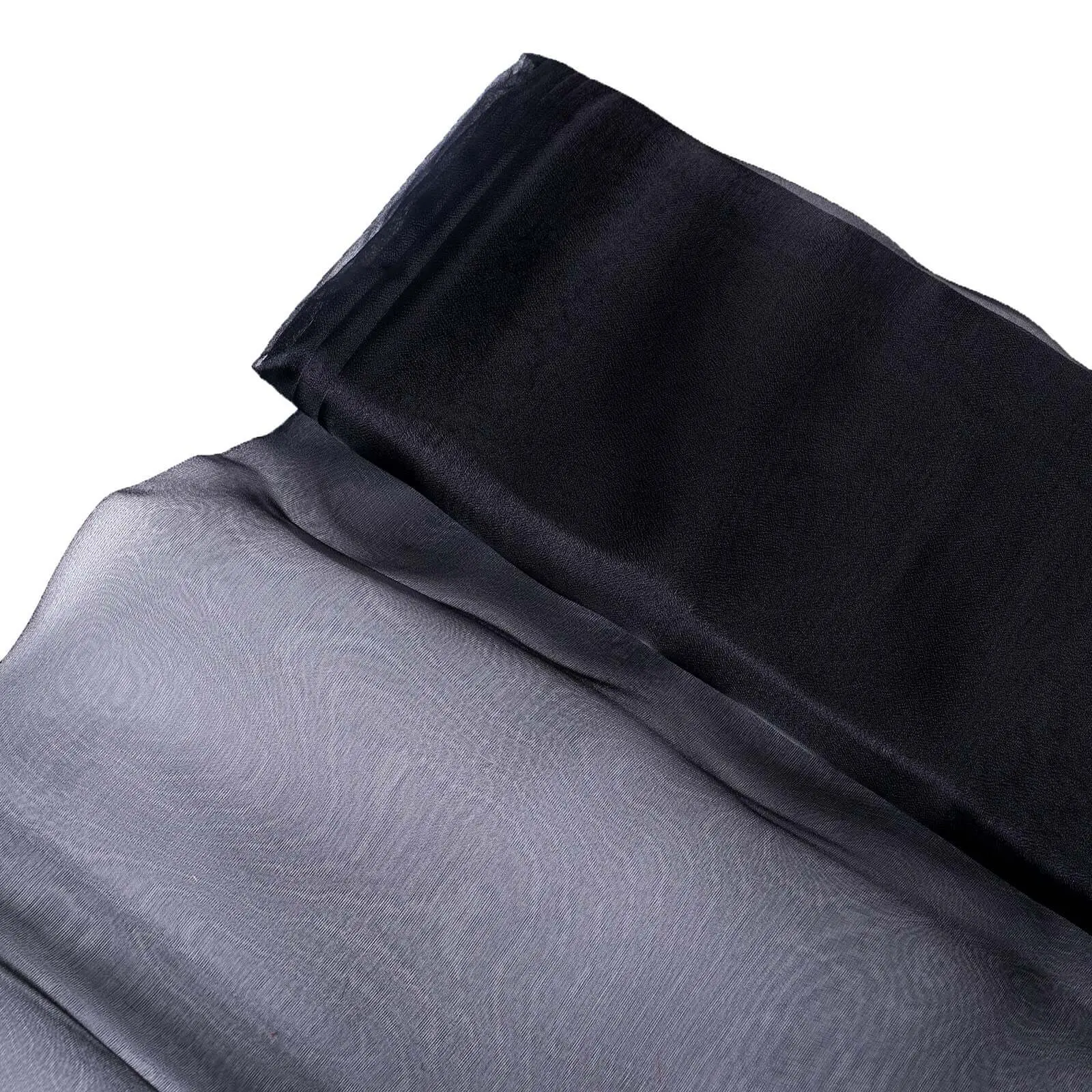 Black Solid Sheer Chiffon Fabric Bolt - 54"x10yd DIY Voile Drapery Fabric for Photography, Arches, Ceilings and Backdrop Decorations