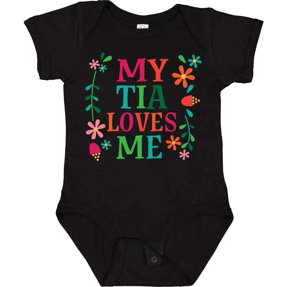 Baby Boy Bodysuit with 'My Tia Loves Me' Slogan, 100% Cotton Infant Outfit with Snap Closure, Cute Niece Gift from Aunt, Letter Print Bodysuit, Baby Boy Clothes, Buttons, Fitted, Crew Neck, Snap Buttons, Skin-Friendly, All Season