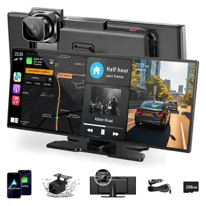 11.5 inch Wireless CarPlay Screen for Car HD Touchscreen with 4K Dash Cam 1080P Backup Camera Navigation Bluetooth Voice Control FM Transmitter Mirror Link